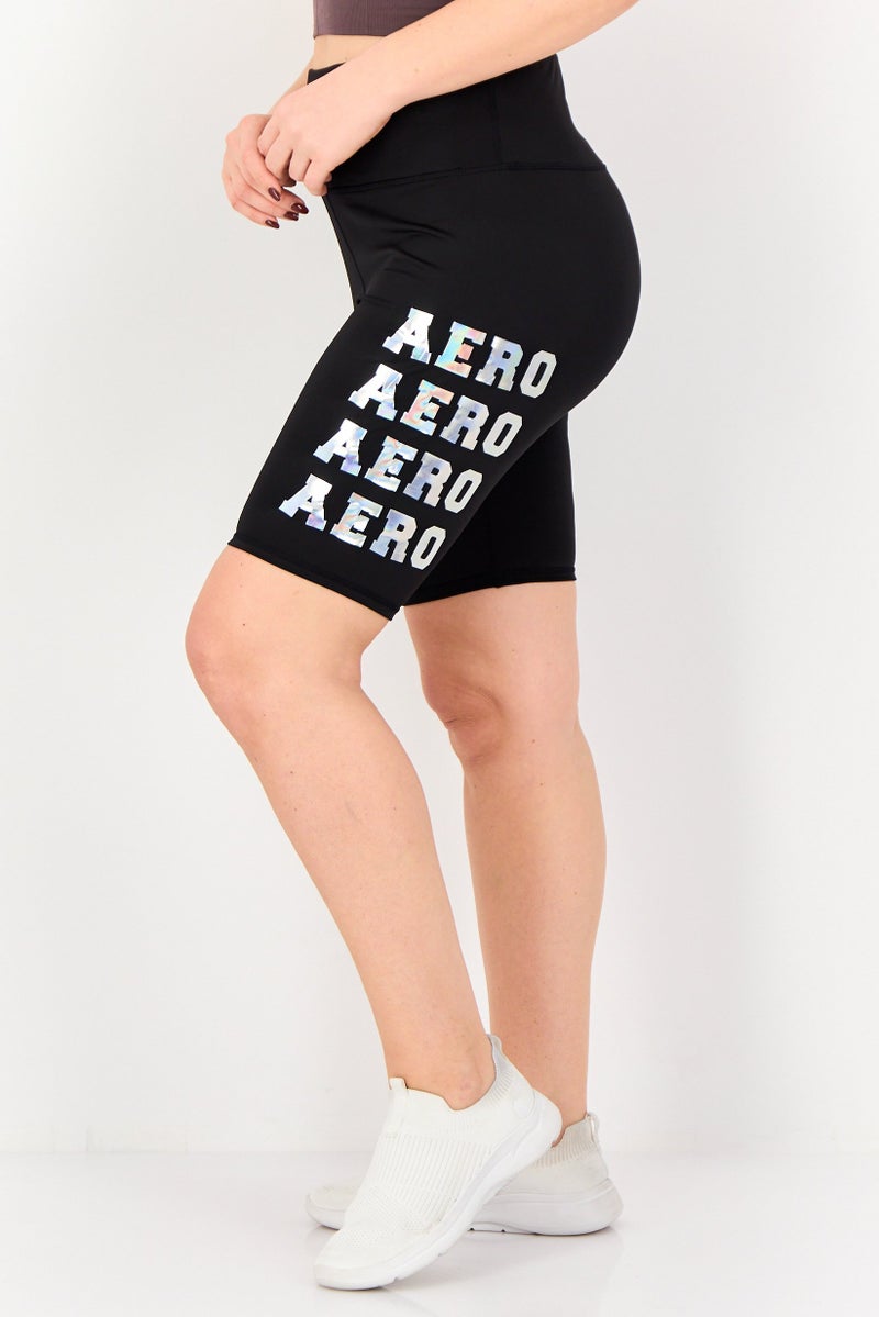 Aeropostale شورتات دراجات رياضية نسائية، سوداء - Image 4